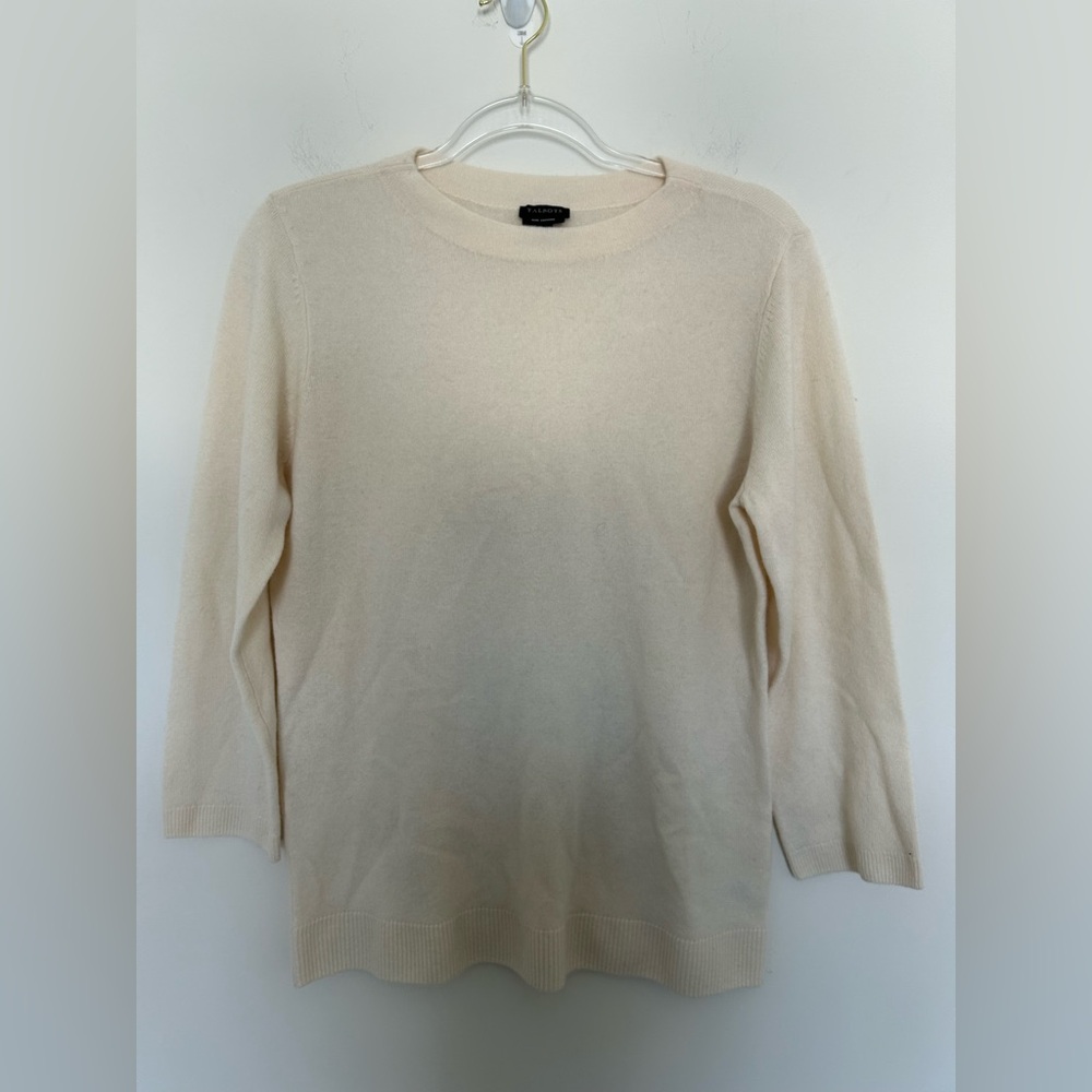 Talbots Pure‎ Cashmere Audrey Cream Sweater Size Large
